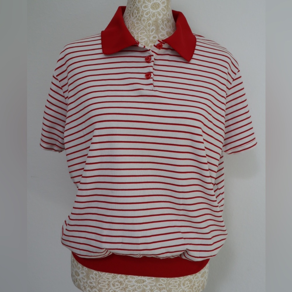 Vintage Karen Scott Red Striped Top